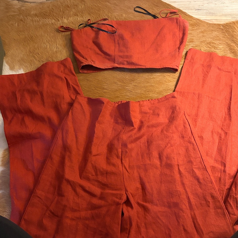 Forever 21 dark orange  Two-Piece Jumpsuit. 
Xs pants 
S top
